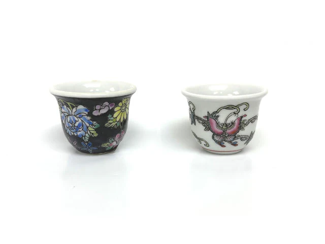 Mini Teacups with Handpainted Classic Designs - Image 4